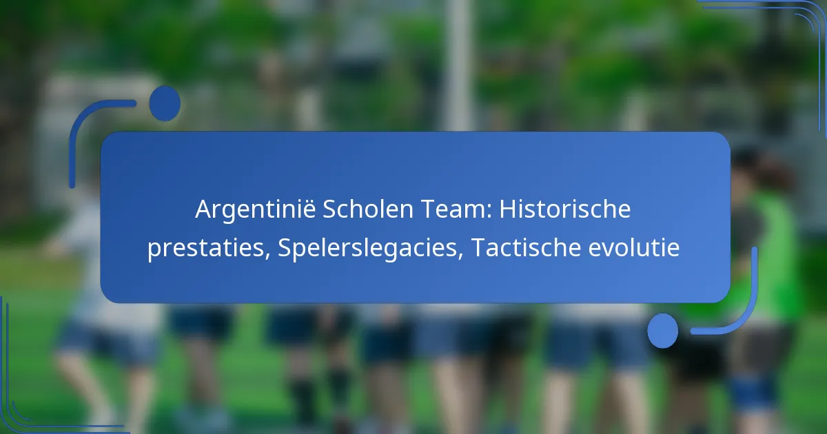 Argentinië Scholen Team: Historische prestaties, Spelerslegacies, Tactische evolutie