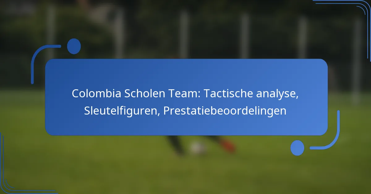 Colombia Scholen Team: Tactische analyse, Sleutelfiguren, Prestatiebeoordelingen