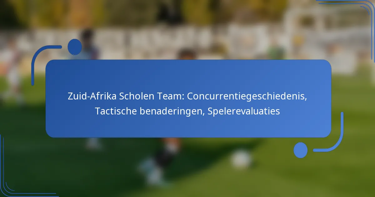 Zuid-Afrika Scholen Team: Concurrentiegeschiedenis, Tactische benaderingen, Spelerevaluaties